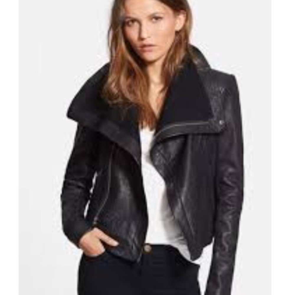 VEDA Black Fabulous Max Classic Biker Suede Jacket